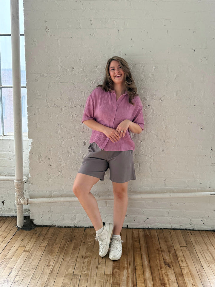 ANDRI jersey shorts in Circular Grey