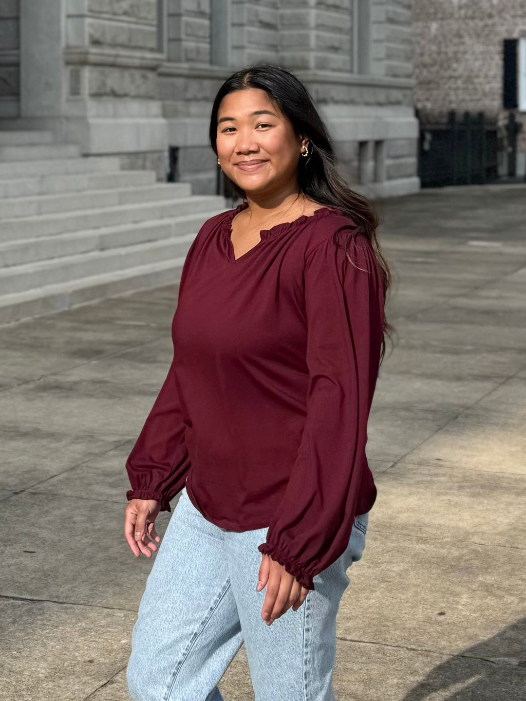 ROCHELLE top in Merlot