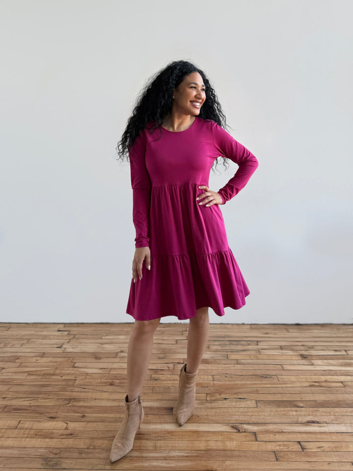 MAISIE dress in Garnet Pink