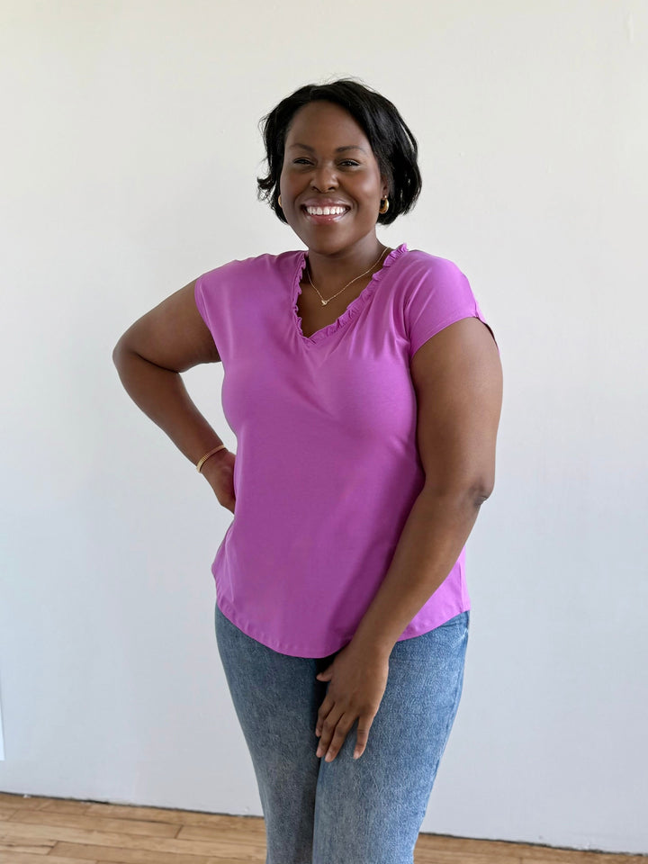 YAZMINE top in Magenta Bloom