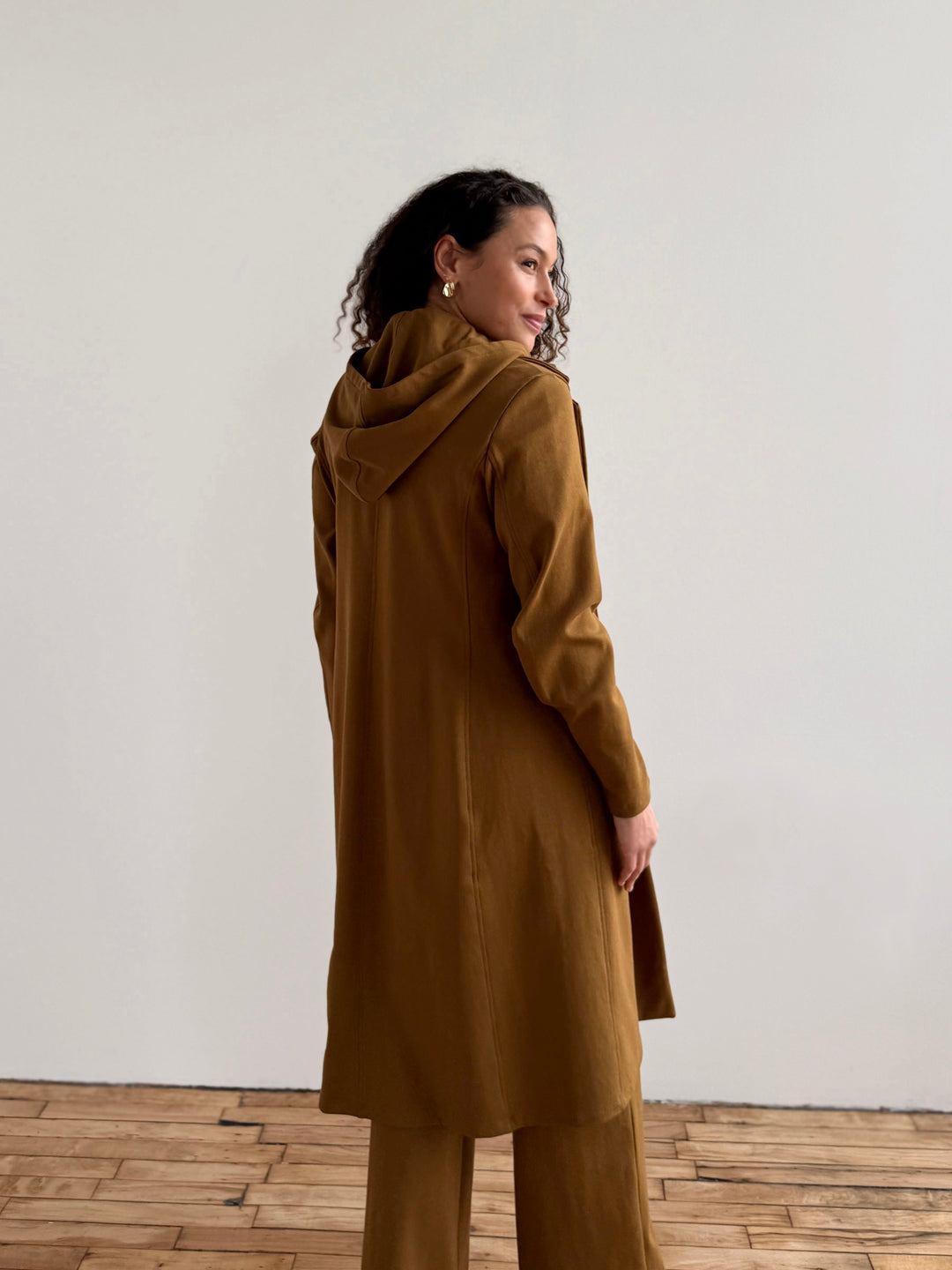 EMORY heavy knit coatigan in Warm Sienna