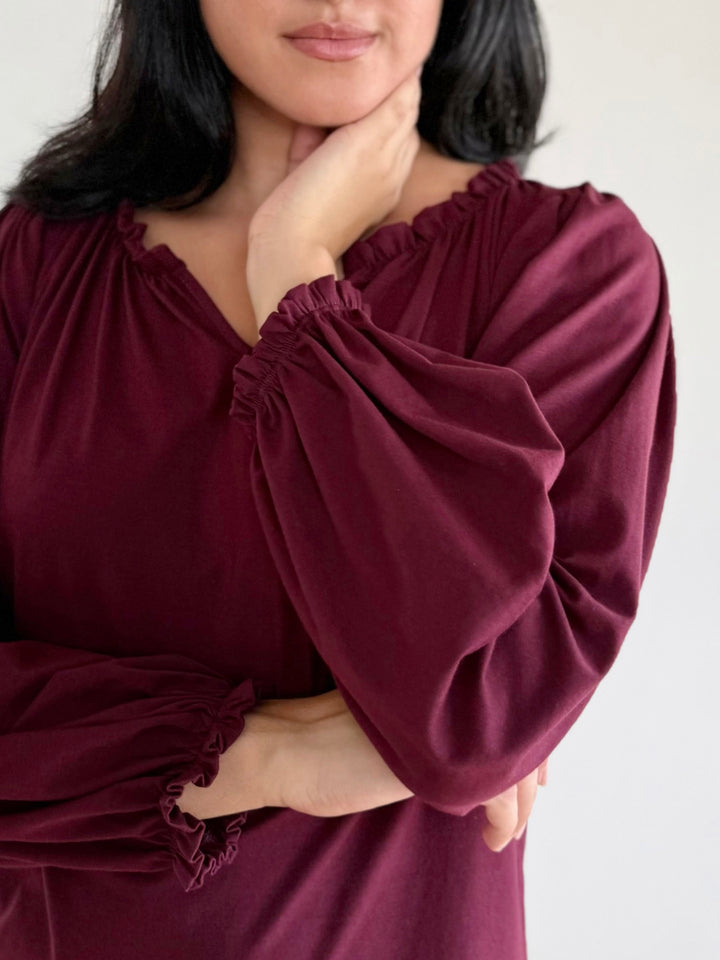 ROCHELLE top in Merlot