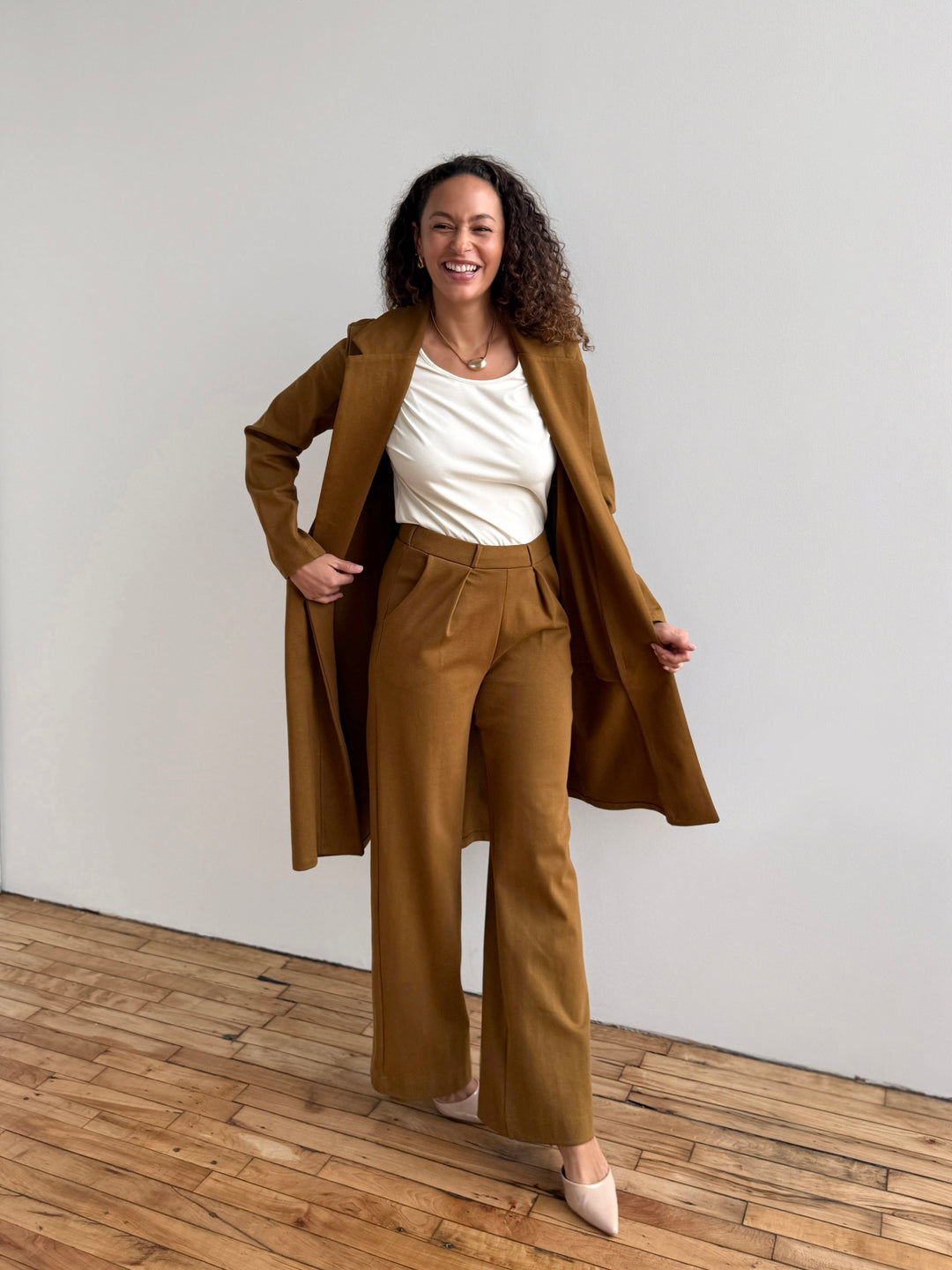 EMORY heavy knit coatigan in Warm Sienna
