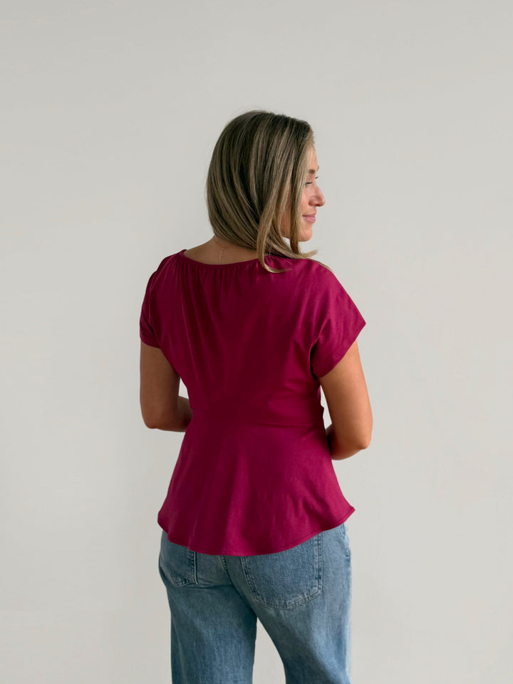 KEIRA top in Pomegranate