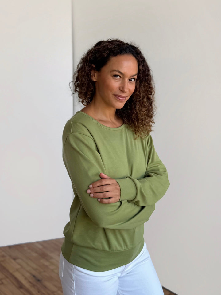 PERCY heavy knit top in Grass Green