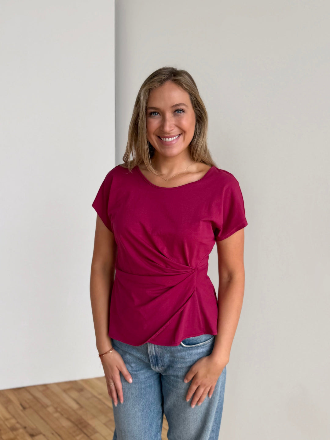 KEIRA top in Pomegranate