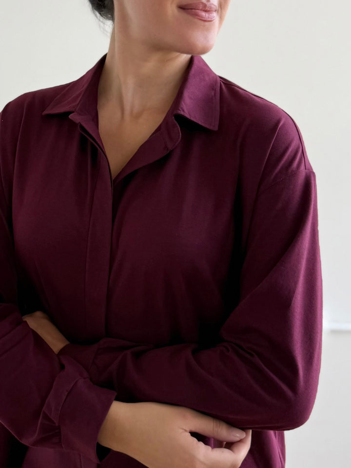 LINDSEY blouse in Merlot