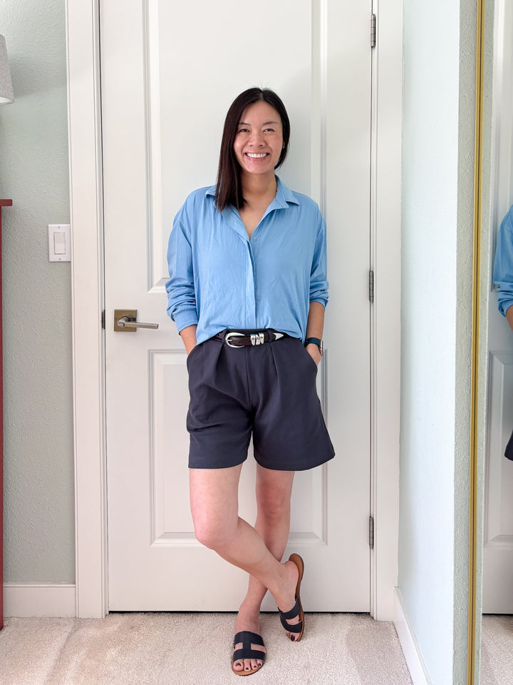 AVERIE heavy knit shorts in Deep Sea (Preorder, ships 7/6)