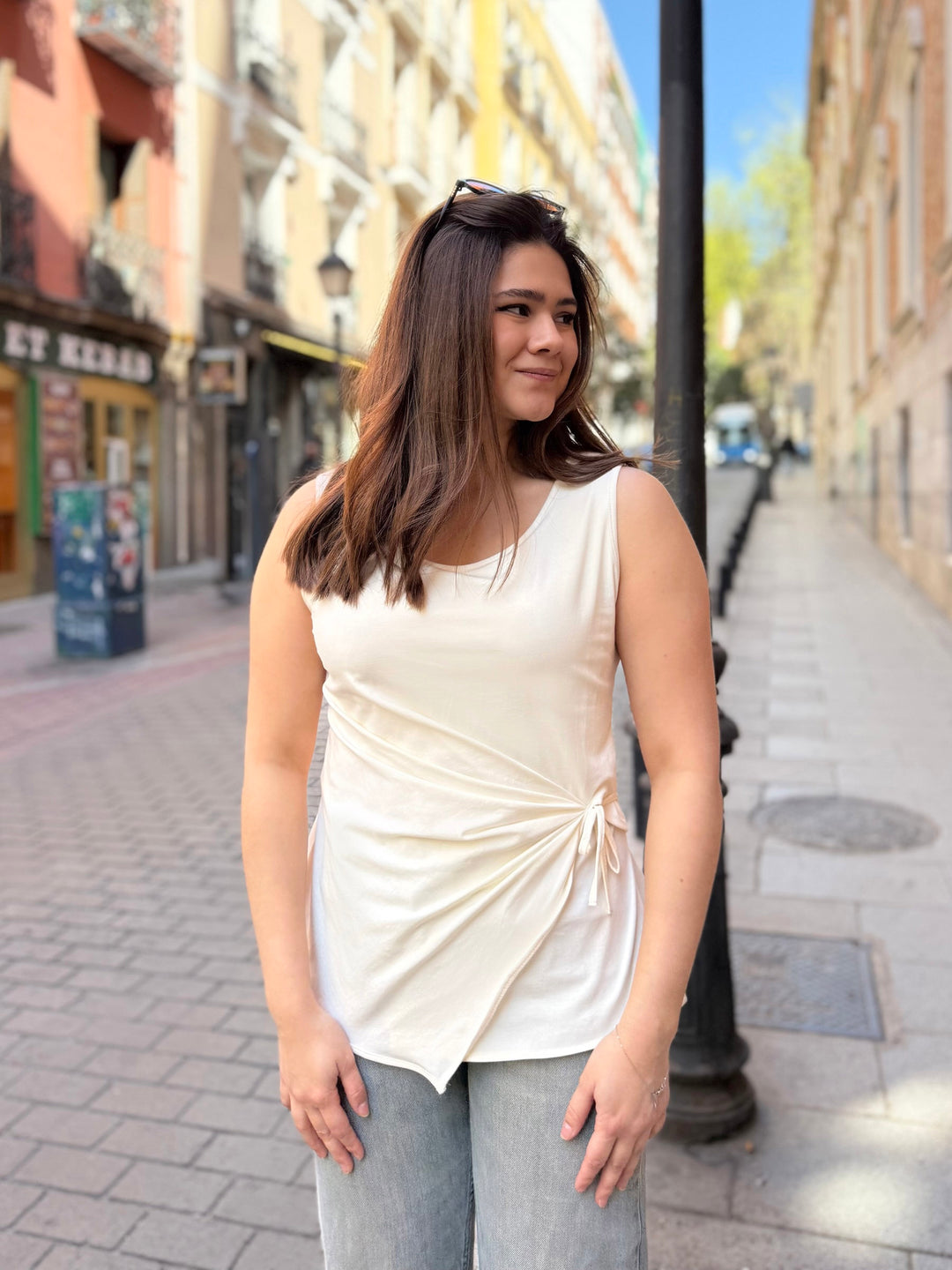 REINA top in Light Ivory