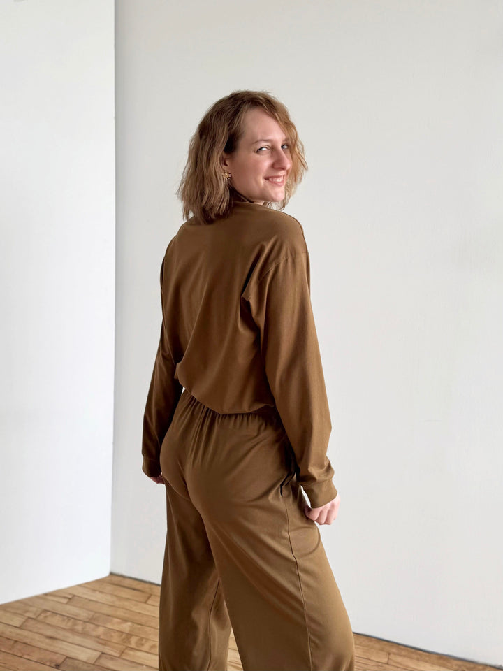 ANDRI jersey pants in Kona Brown