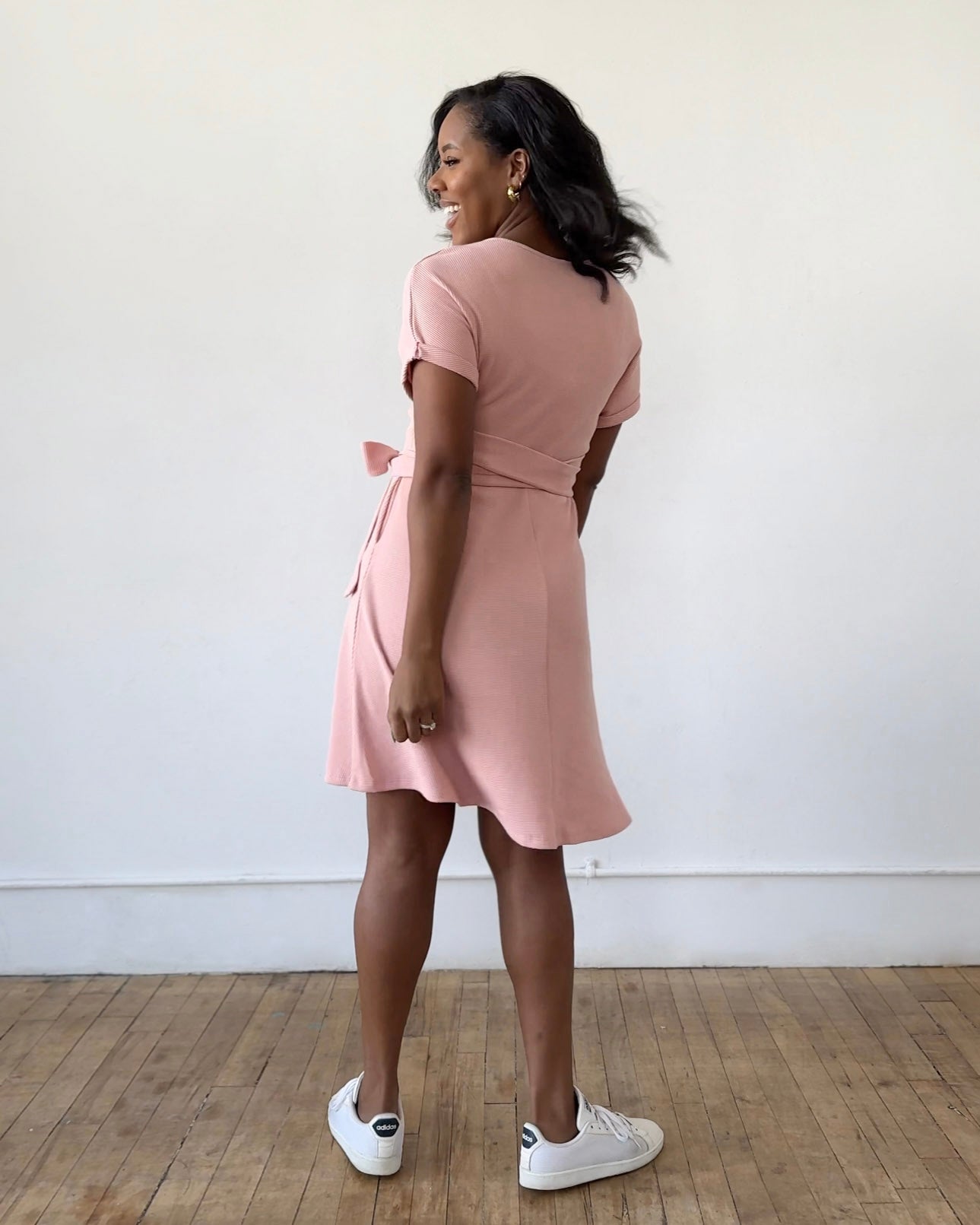 ALOE waffle knit dress in Earthy Rose