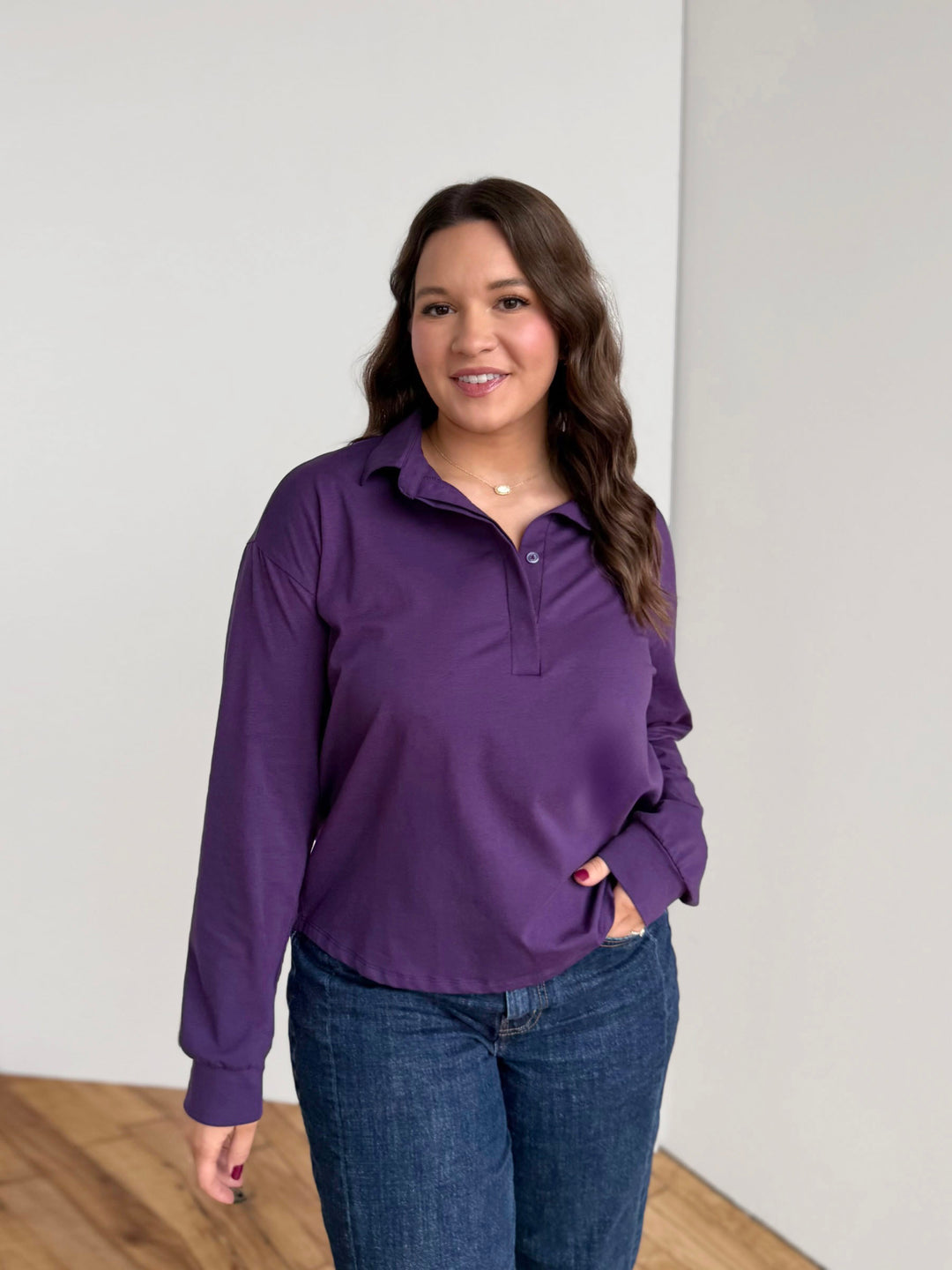MICAH jersey top in Midnight Dahlia