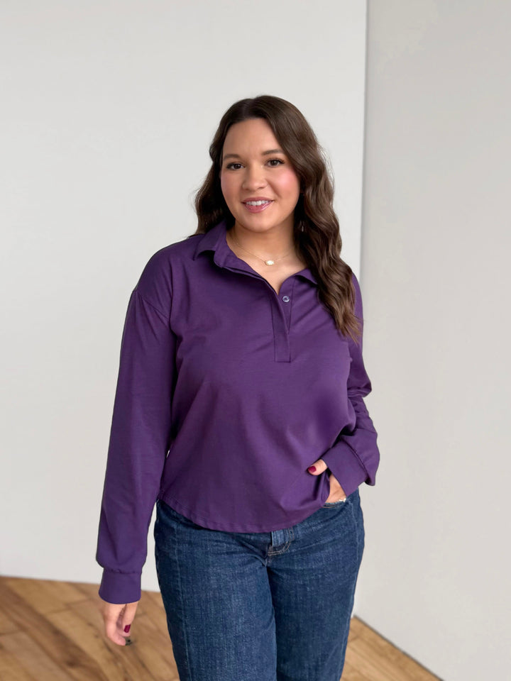 MICAH jersey top in Midnight Dahlia