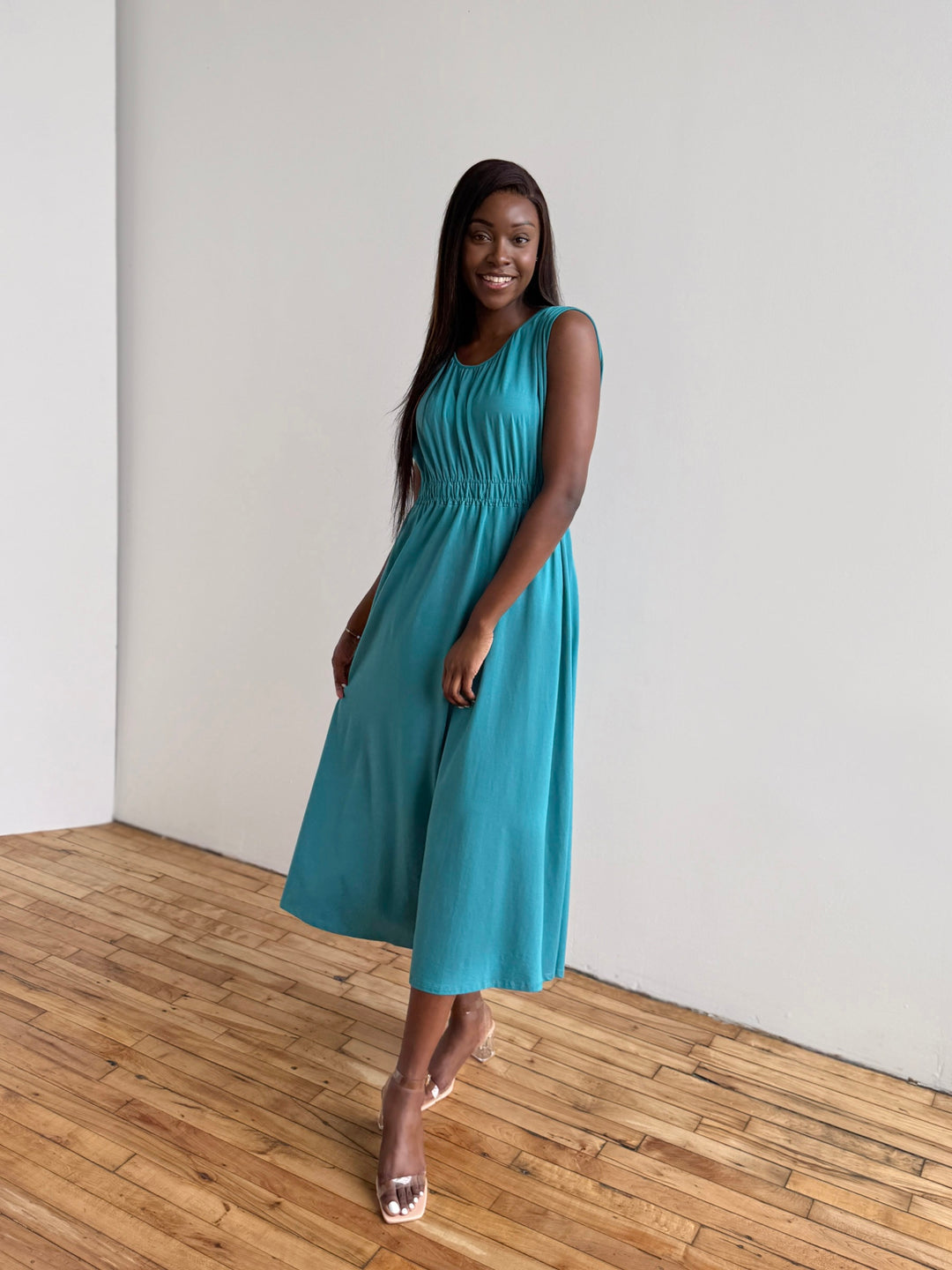 LAVINIA dress in Marine Teal
