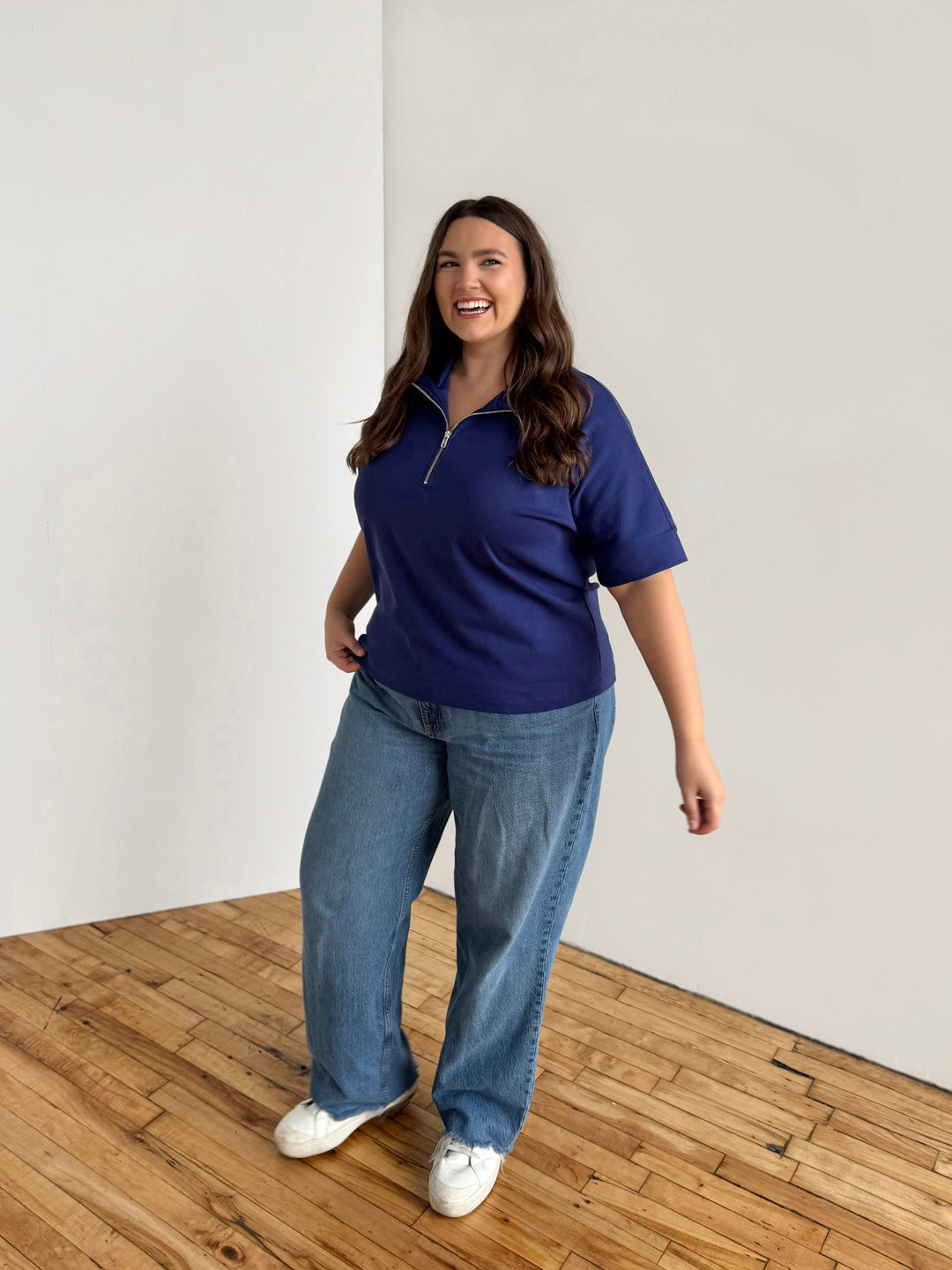 SINCLAIR heavy-knit top in Bright Navy