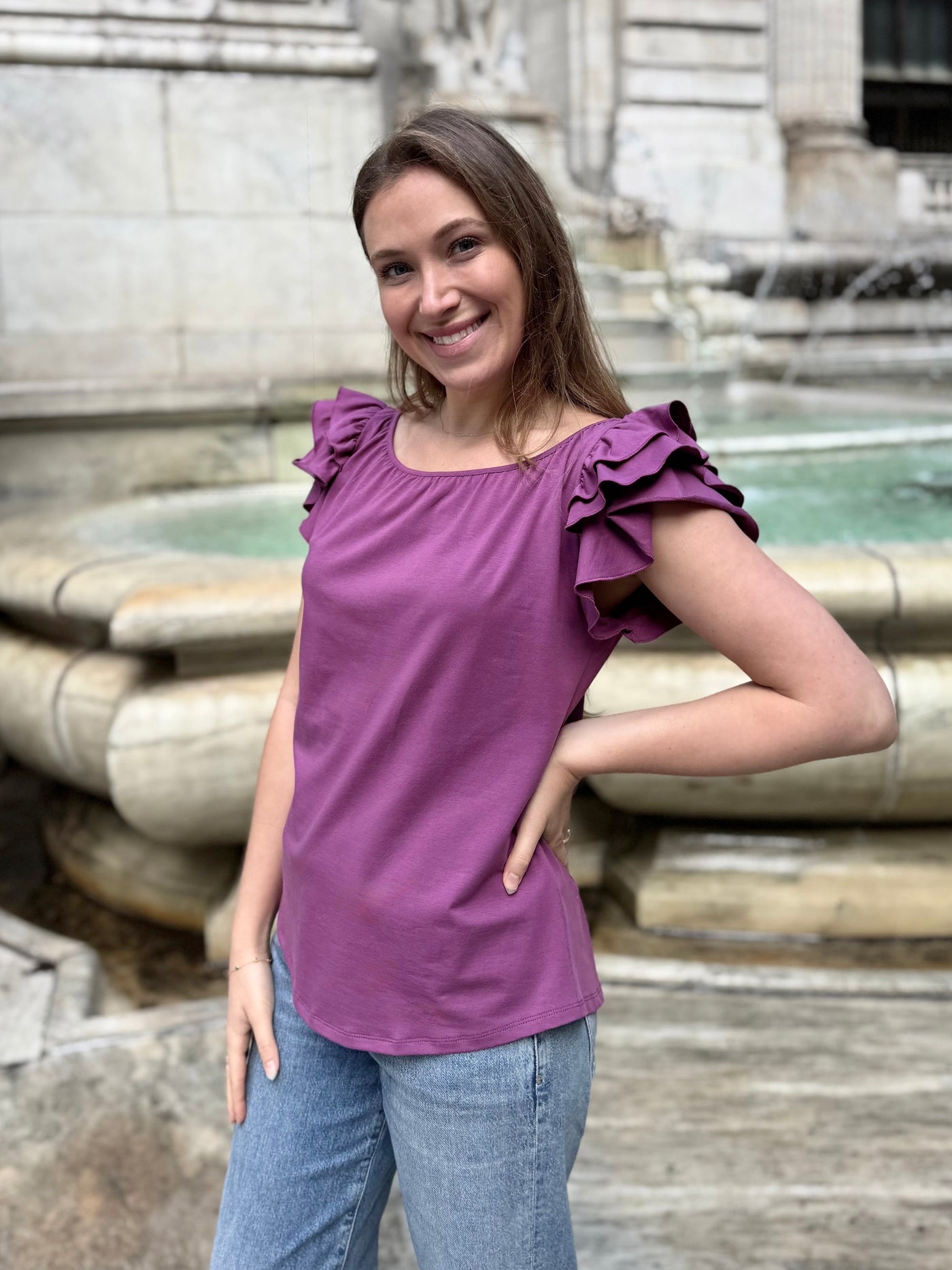 LILOU top in Deep Lilac