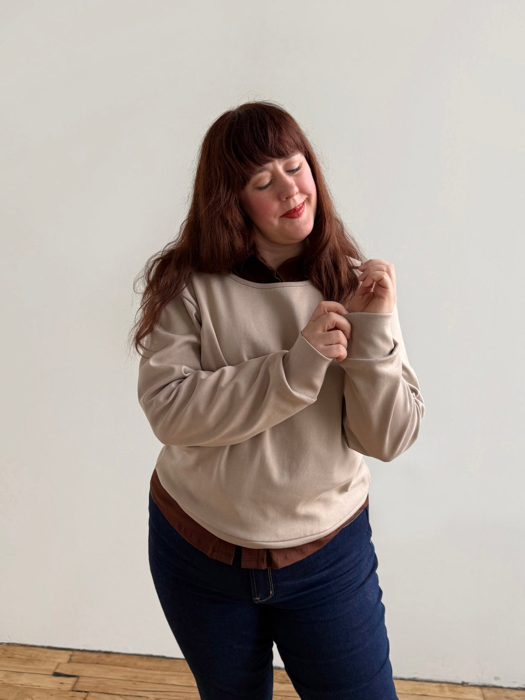 PERCY heavy knit top in Desert Sand