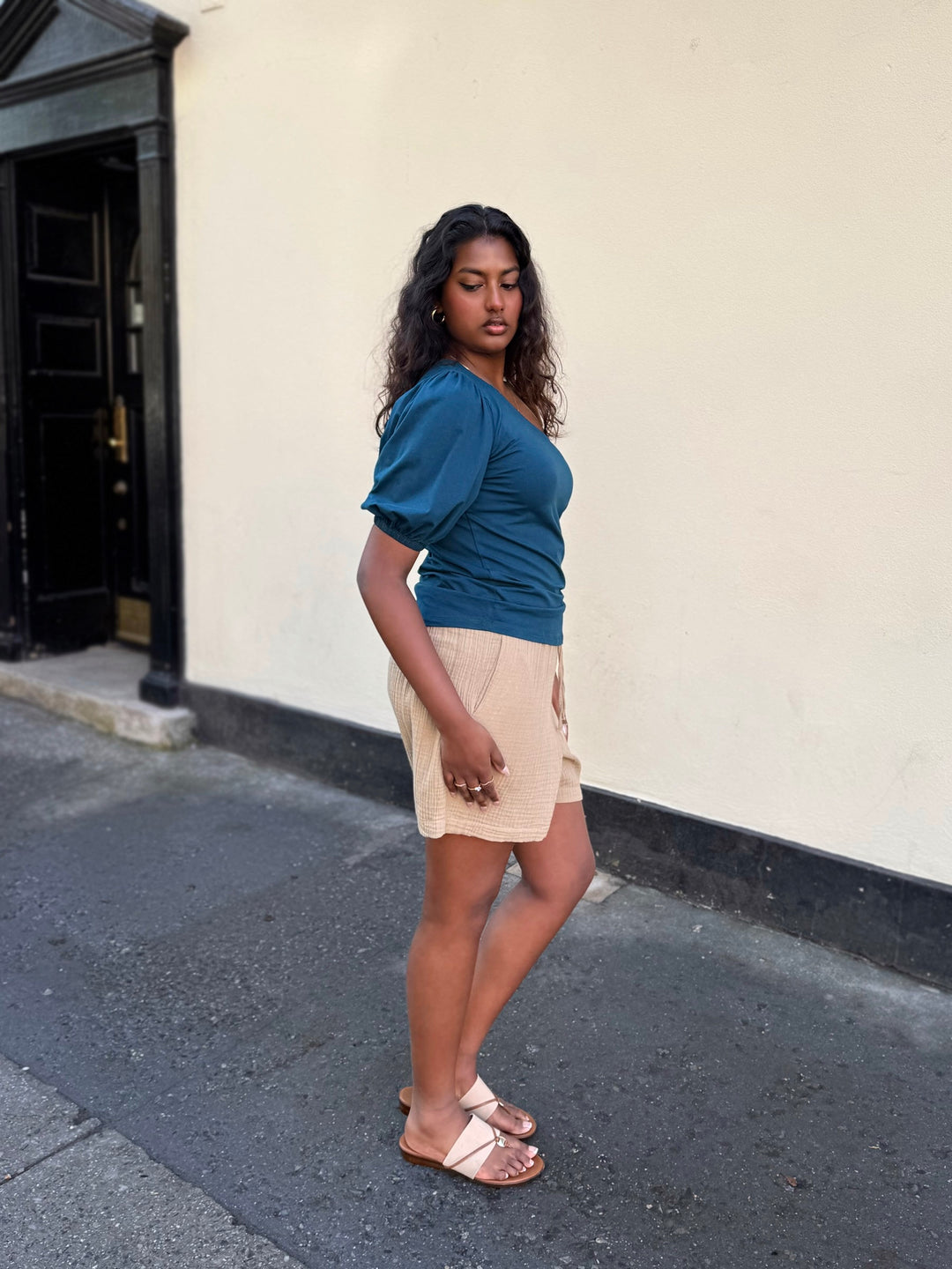 BEGONIA top in Tidal Teal