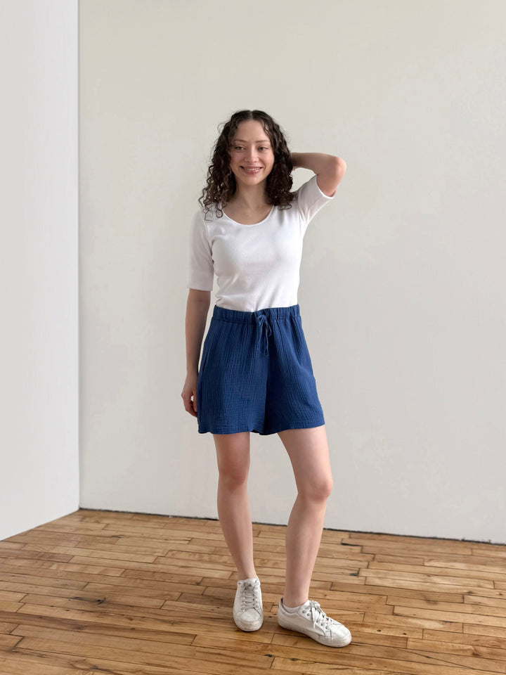 LEONOR rib-knit tee in White