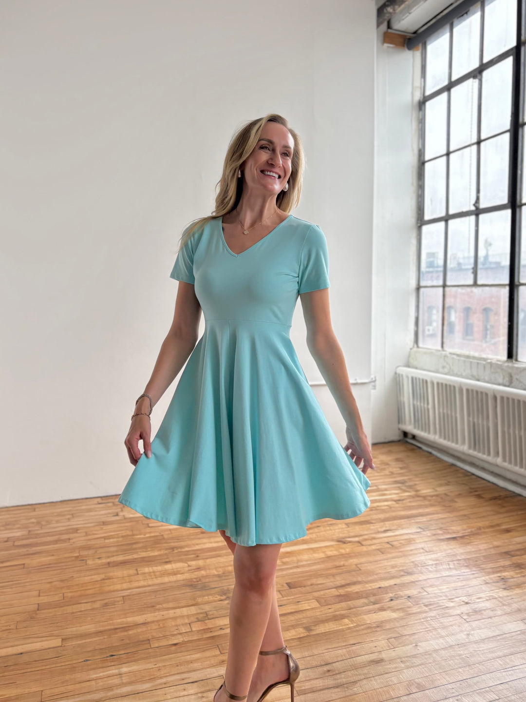 ADINA dress in Crisp Aqua