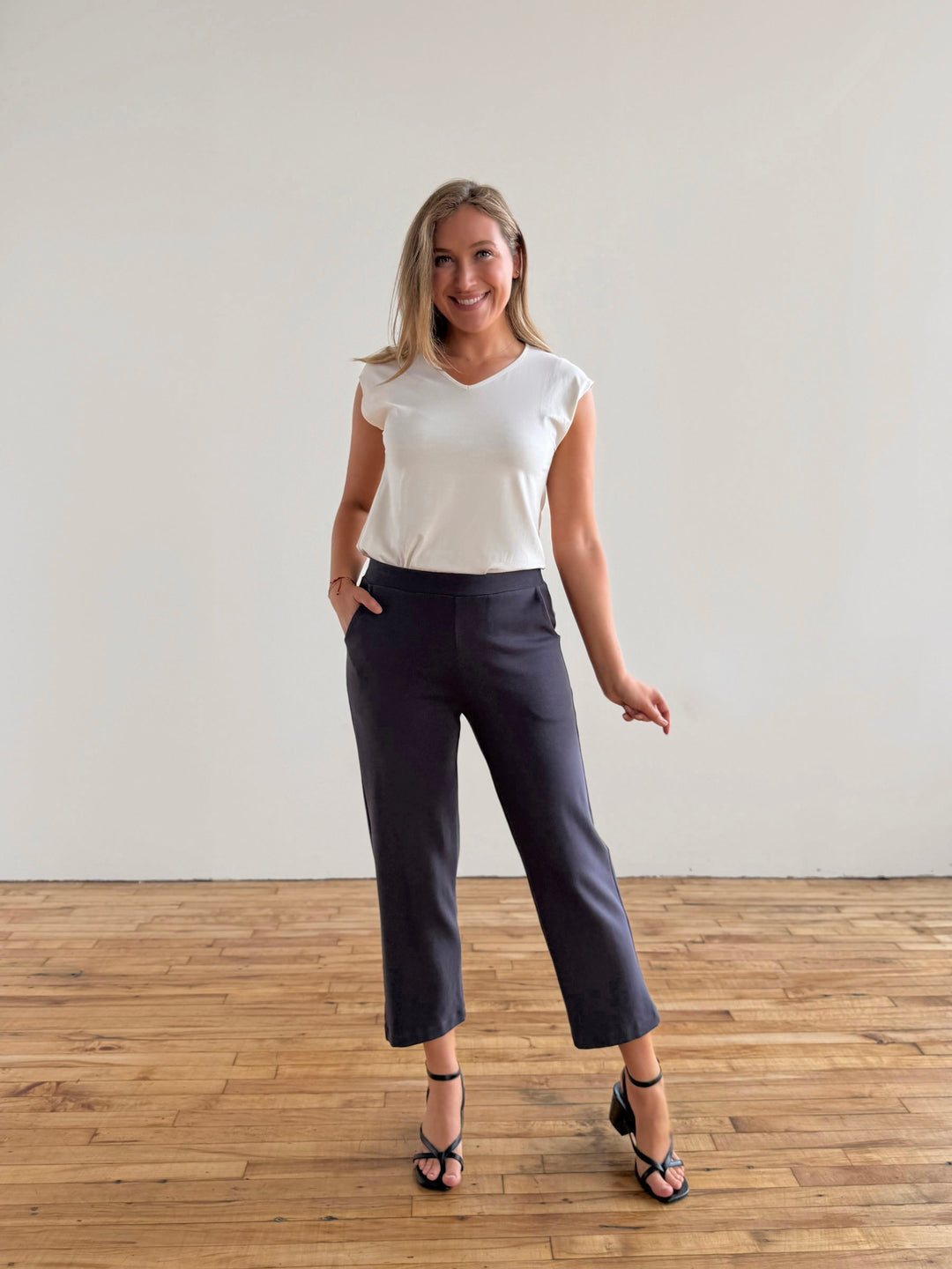 PATRICIA heavy-knit pants in Gunmetal