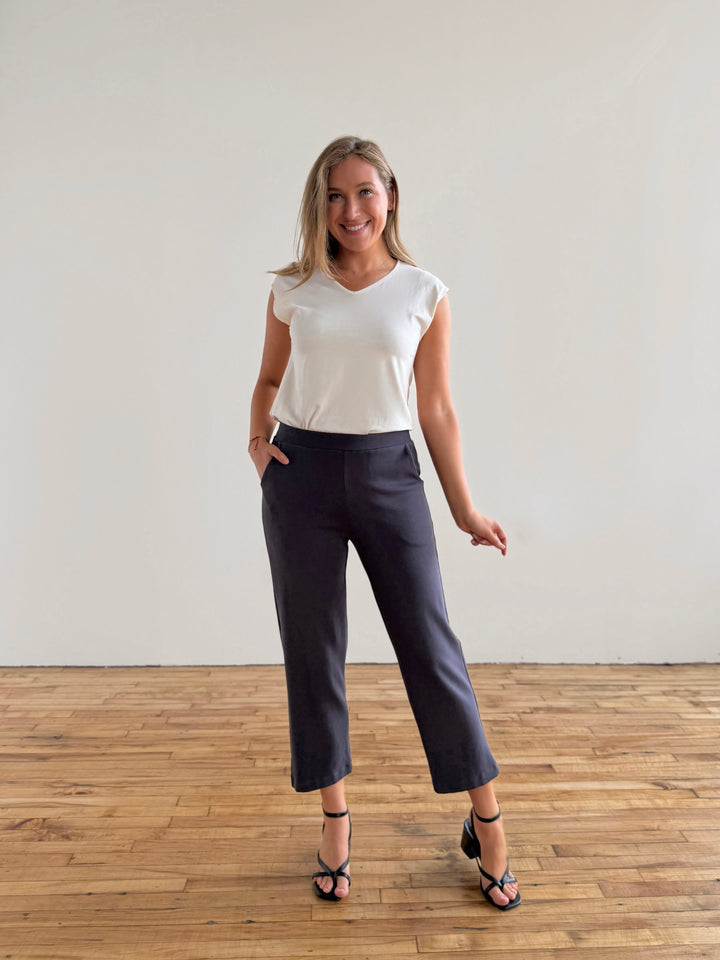 PATRICIA heavy-knit pants in Gunmetal