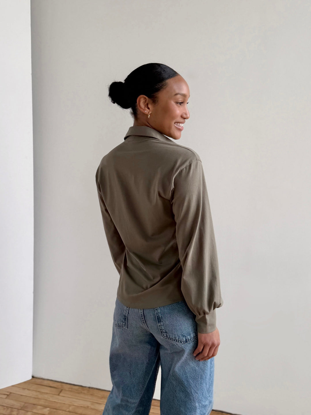 KAILYN jersey top in Silver Sage