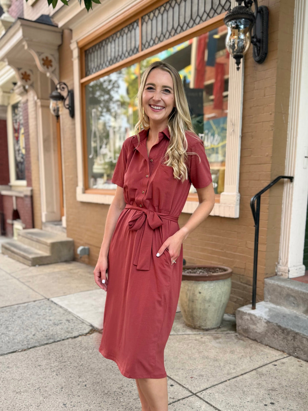 VANYA dress in Earthy Red