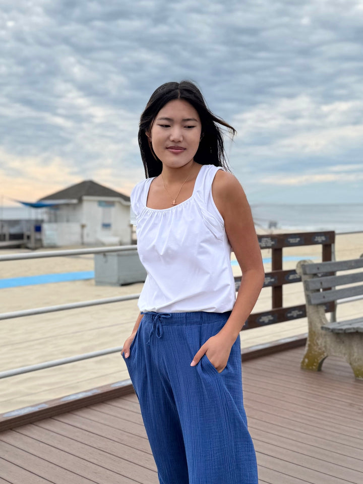 FLORENCE gauze pants in Bluebird