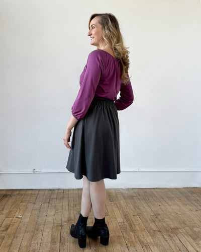 LUCINDA doubleknit skirt in Charcoal Blue