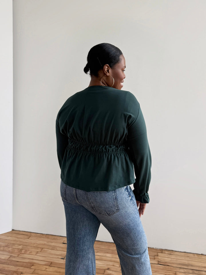 IRINA jersey top in Deep Pine