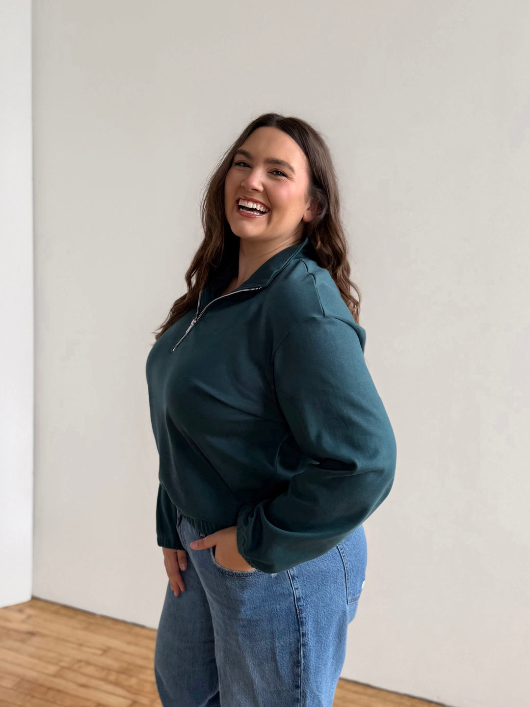 JOHANNA heavy-knit pullover in Deep Sea