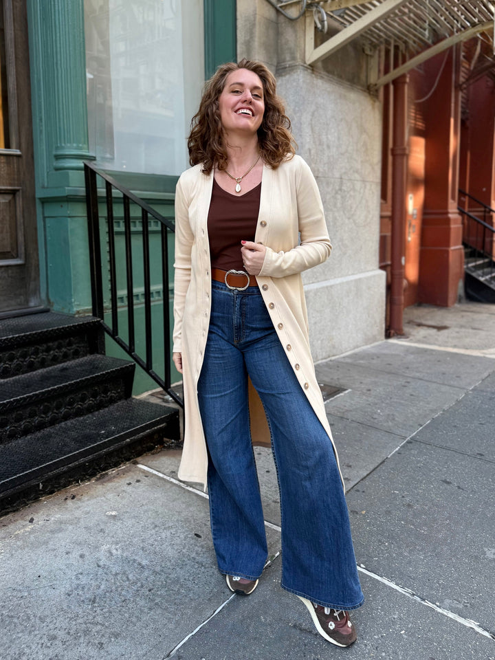 ELENA rib-knit dress in Vanilla