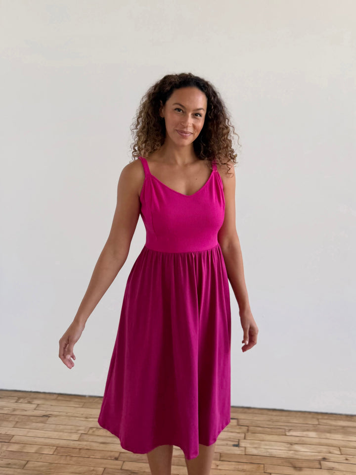 MARIBEL dress in Hot Pink/Garnet Pink