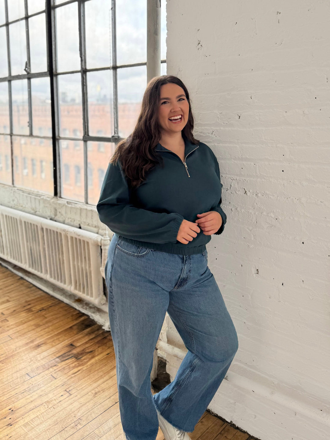 JOHANNA heavy-knit pullover in Deep Sea
