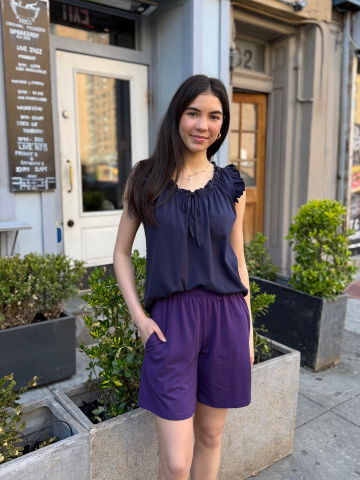ANDRI jersey shorts in Midnight Dahlia