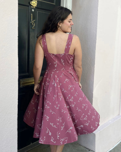 LAVANDE dress in Vintage Mauve/White