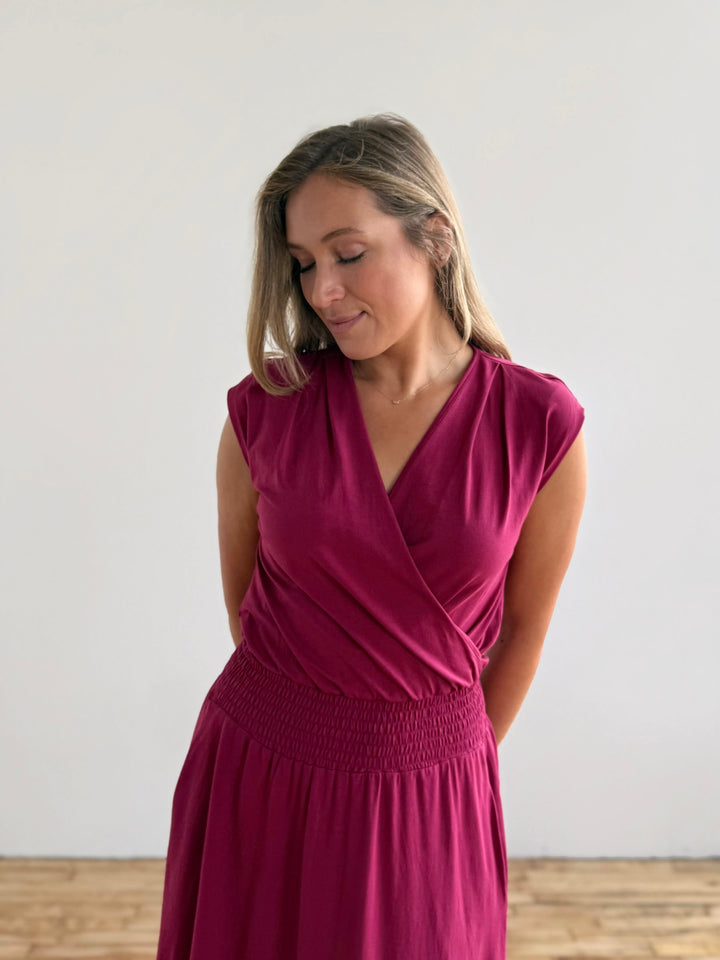 AUBREE dress in Pomegranate