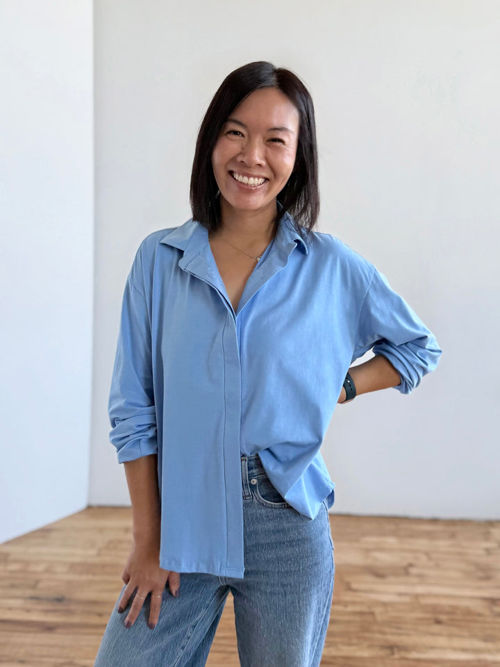LINDSEY blouse in Light Cornflower