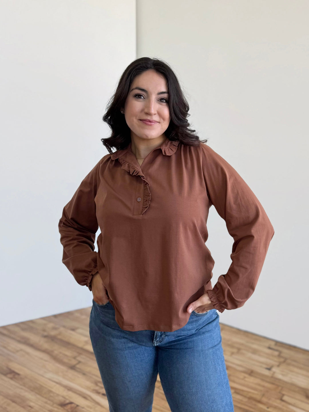 SEZANE top in Cacao Brown