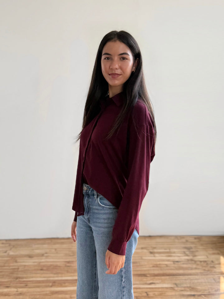 LINDSEY blouse in Merlot