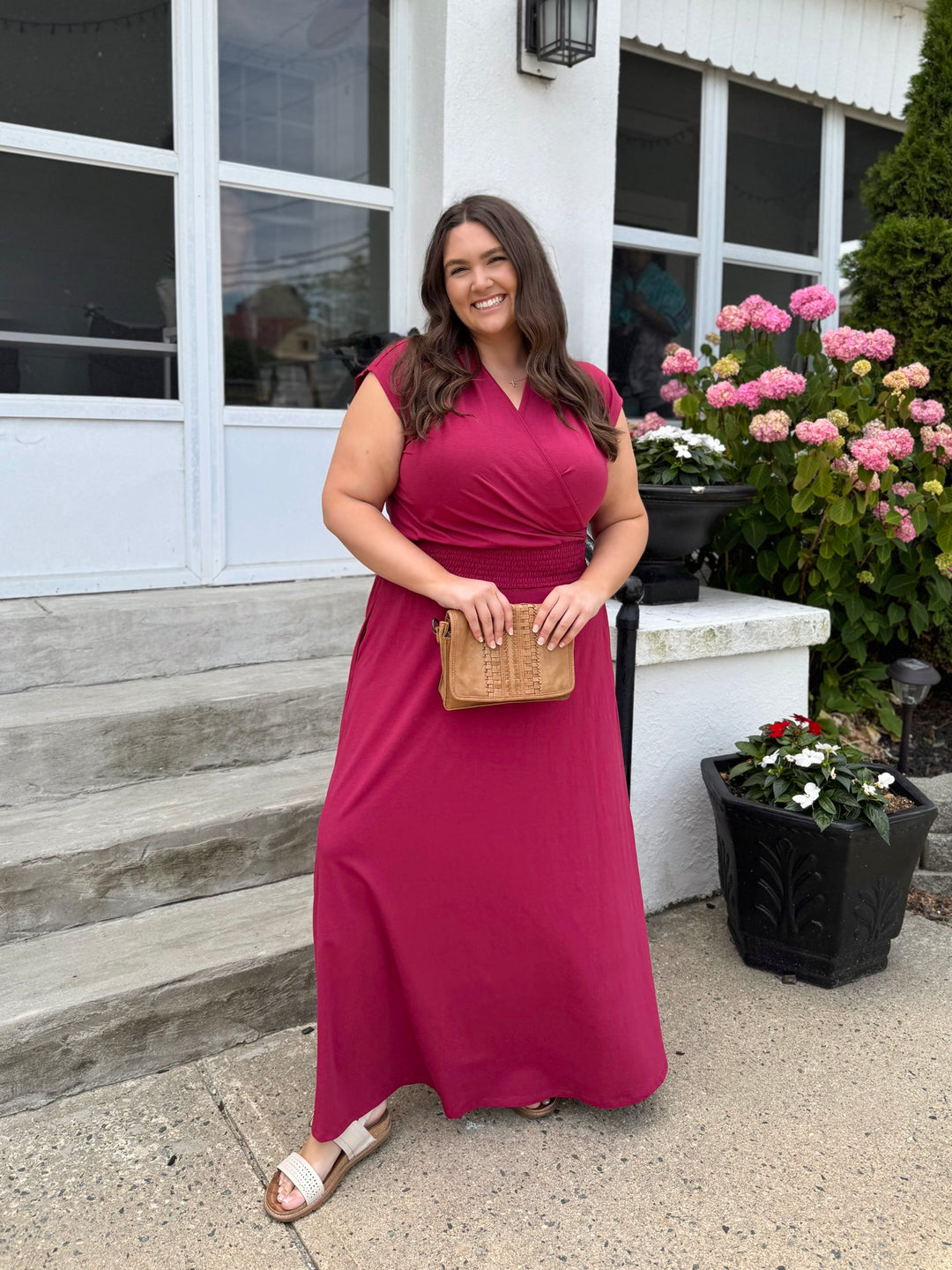 AUBREE dress in Pomegranate