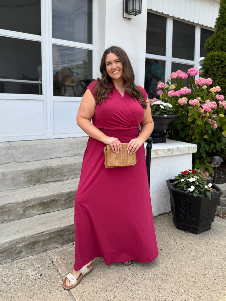 AUBREE dress in Pomegranate