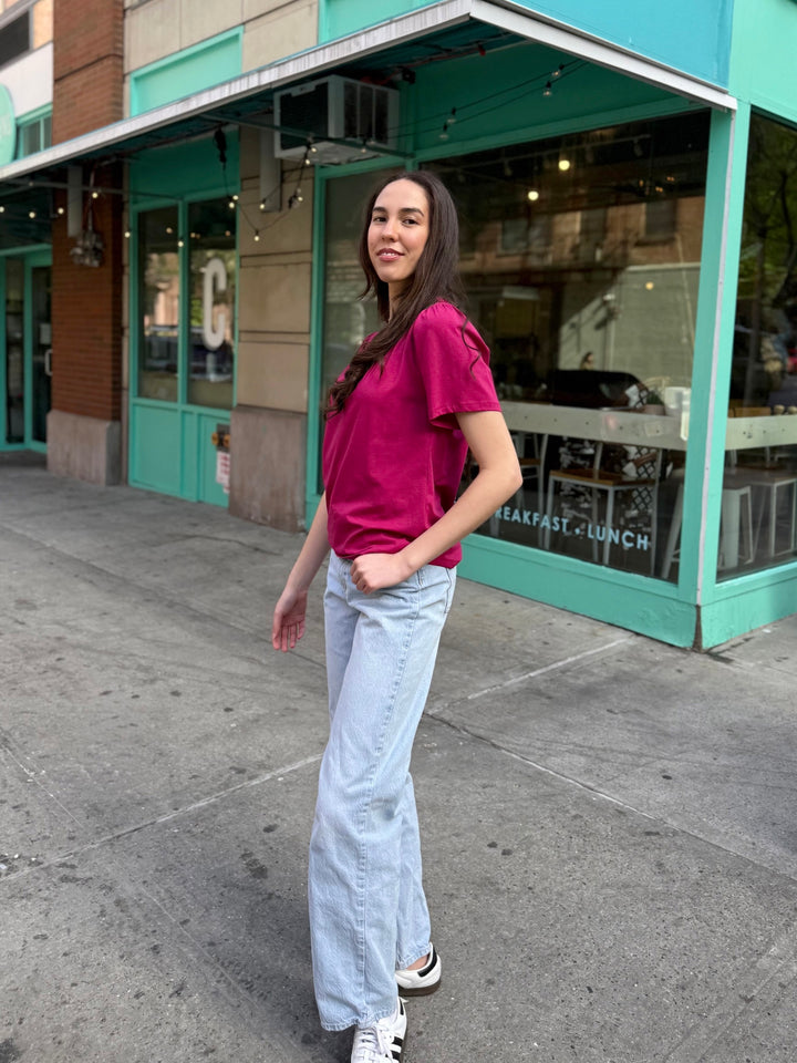 LARA tee in Garnet Pink