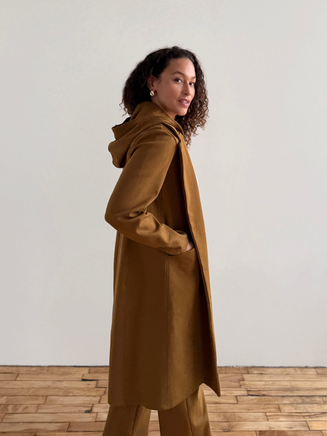 EMORY heavy knit coatigan in Warm Sienna