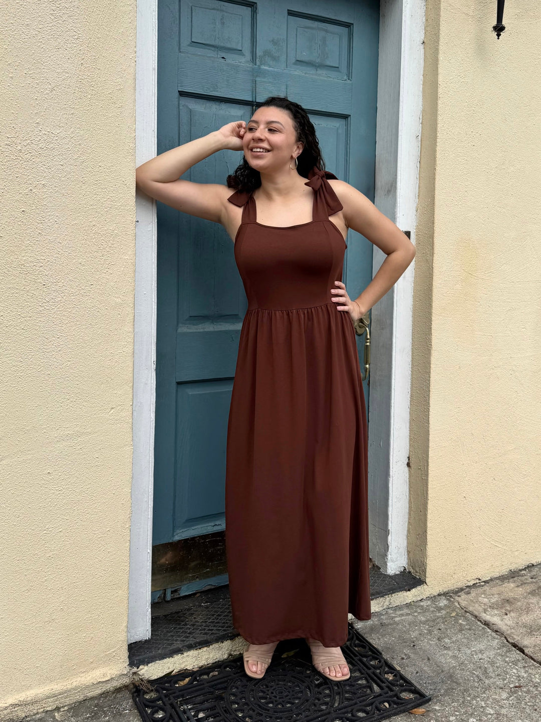VERONA dress in Burnt Cedar Elegantees VERONA dress in Burnt Cedar Elegantees