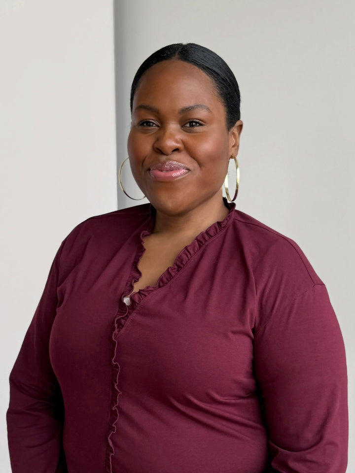 PIETRA jersey top in Merlot