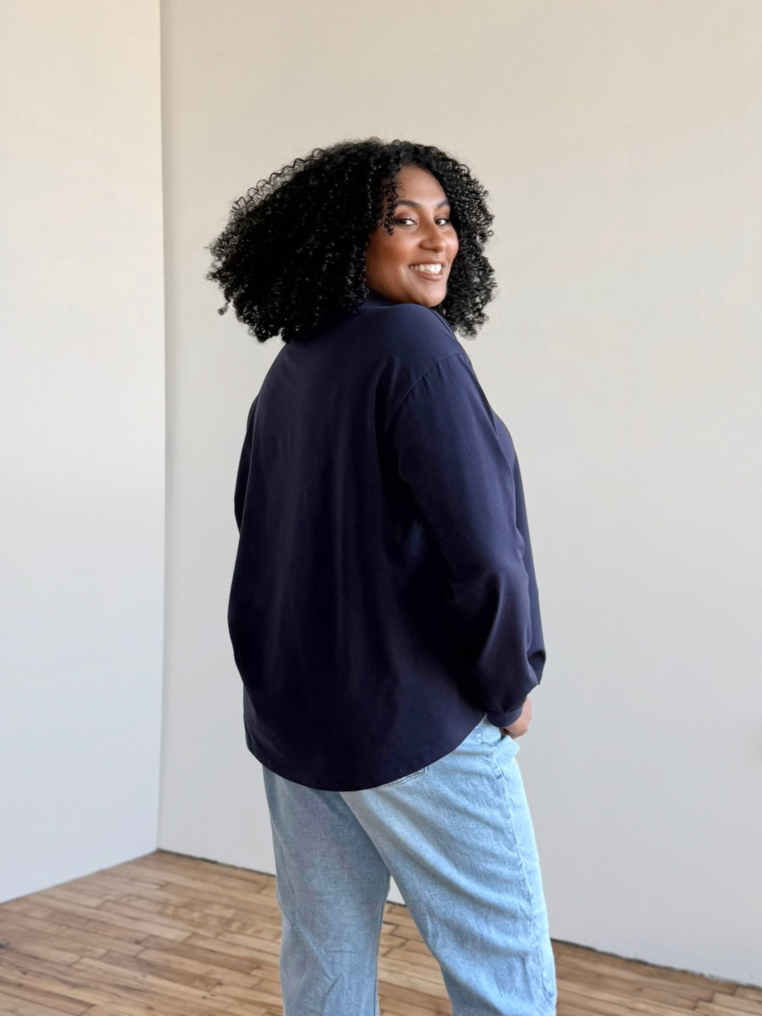 MICAH jersey top in Navy