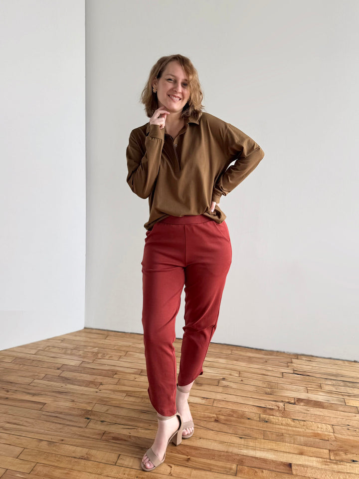 MICAH jersey top in Kona Brown