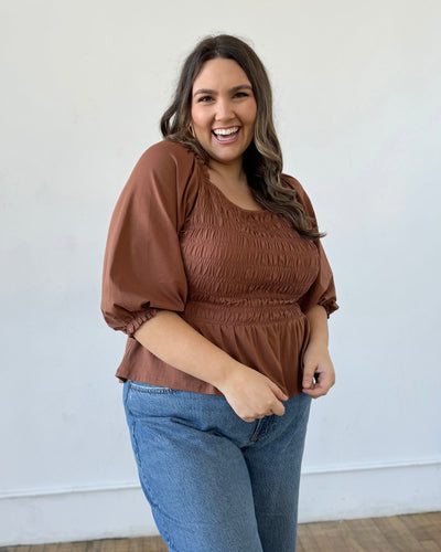 BEATRICE top in Cacao Brown